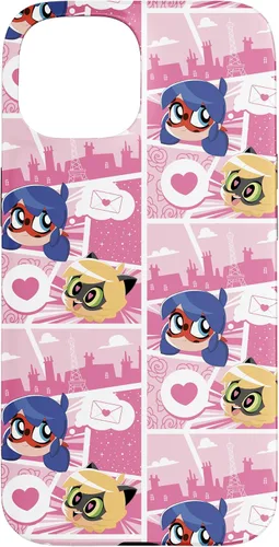 Vista 6 de Miraculous Ladybug Chibi Collection Mensaje para Cat Noir Funda para iPhone 17