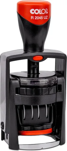Vista 3 de MaxMark - Sello profesional de 12 horas y fecha autoentintado de alta resistencia con tinta negra de mensaje de texto personalizado
