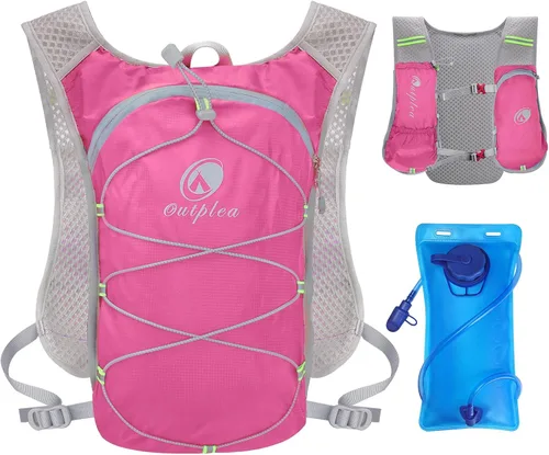 Vista 12 de Mochila de hidratación ligera con bolsa de agua de 2 L para hombres y mujeres, pequeñas mochilas de agua para correr, chaleco para senderismo