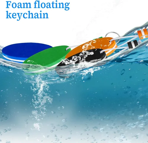 Vista 4 de Floating Keychain for Boat Keys, 4 Pack Waterproof Key Rings Pendant Azul/Verde/Naranja/Negro