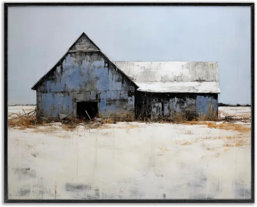 Vista 11 de Stupell Industries Arte giclée enmarcado de granero de invierno por Ray Powers Enmarcado en blanco