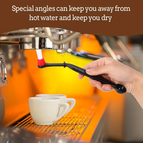 Vista 6 de Kit de cepillos de limpieza para cafetera, 2 cepillos de limpieza de café con cucharas y 2 cabezales de cepillo extraíbles para máquina de café