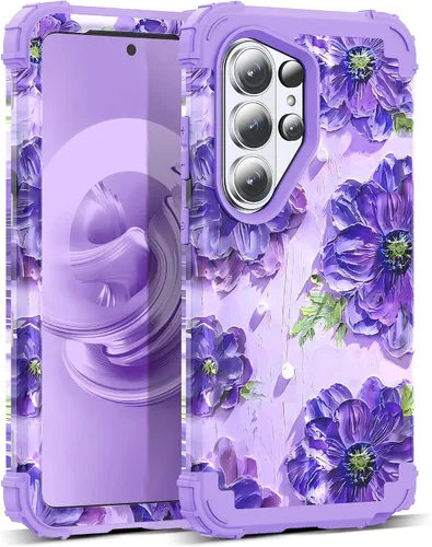 Vista 80 de Funda para Galaxy A14 5G Case, Patrón Floral 3 en 1 Protección Resistente de Servicio Pesado a Prueba de Golpes Parachoques de Goma de Silicona