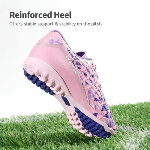 Vista 4 de DREAM PAIRS Zapatos de fútbol para césped artificial para niños y niñas con cordones para niños pequeñosgrandes