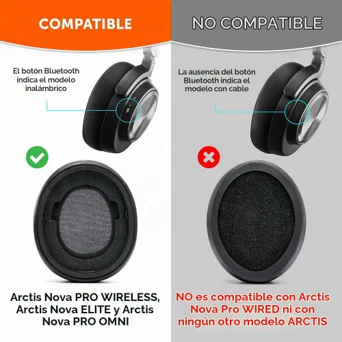 Vista 2 de WC Freeze Nova Pro Wireless - Almohadillas para Arctis Nova Pro Wireless y Negro de los 90