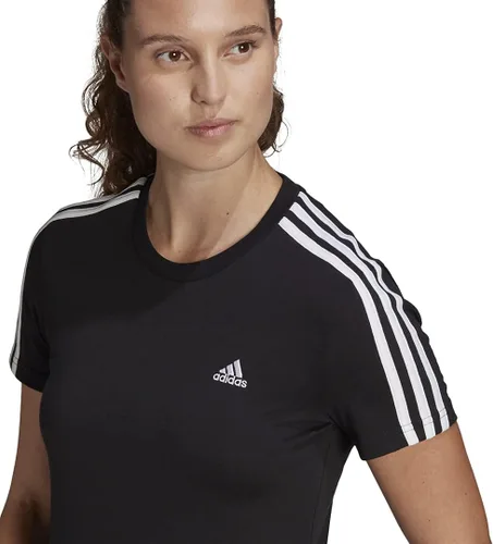 Vista 3 de adidas Essentials - Camiseta delgada de 3 rayas para mujer