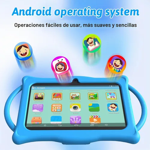 Vista 5 de Tablet Android Kids de 7 pulgadas, Tablets para Niños, 4 GB de RAM 32 GB ROM Quad Core Tablet para niños pequeños con funda a prueba de golpes