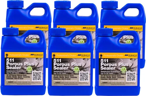 Vista 15 de Miracle Sealants 511 Porous Plus Premium - Sellador de encimeras, piedras y azulejos, cuarto de galón Deep penetrating stain & water protection