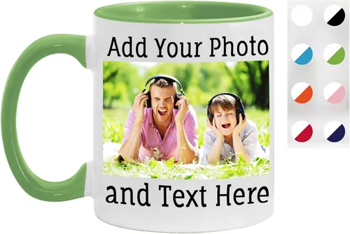 Vista 14 de Taza de café personalizada, taza de café personalizada, taza de cerámica negra de 11 onzas con texto o logotipo, regalo personalizado de doble cara