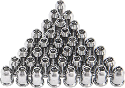 Vista 6 de 36 casquillos de metal para guitarra Yootones a través del cuerpo, virolas de montaje de cuerdas compatibles con repuesto de guitarra (negro)