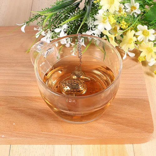 Vista 8 de Mini infusor de té suelto duradero, infusor de té de acero inoxidable, forma de pato para sala de estar, oficina, cocina, casa de té