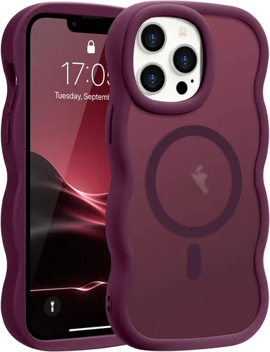 Vista 106 de Pepmune - Funda para iPhone 12 Pro Max con marco ondulado y estructura rígida, color mate claro, cubierta trasera unisex, compatible con Magsafe