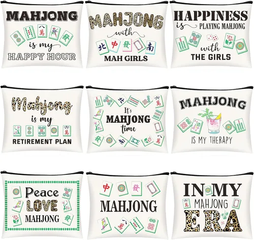 Vista 10 de 16 bolsas de maquillaje Mahjong para regalo de mujer, estilos 2