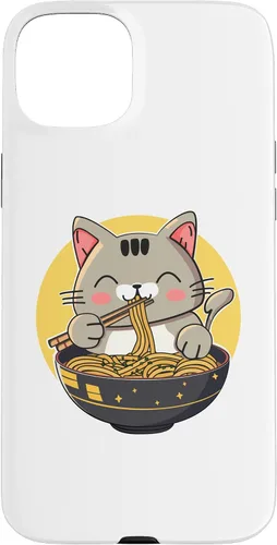 Vista 9 de Funda para iPhone 12/12 Pro Ramen Cat Kawaii Anime Merch Japonés Divertido Neko Noodle Bowl Case