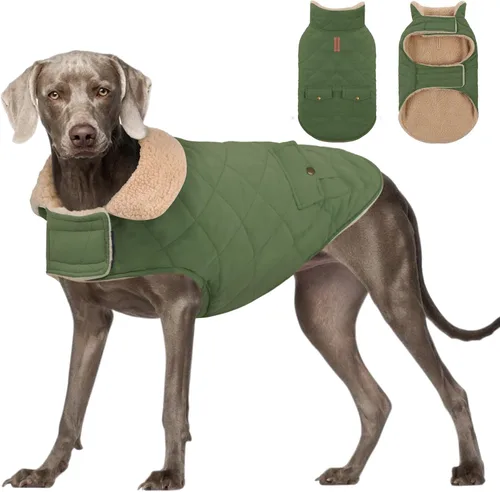 Vista 31 de Abrigo de invierno para perros pequeños, chaqueta sólida para cachorros, abrigo cálido para mascotas para clima frío, prendas acolchadas resistentes