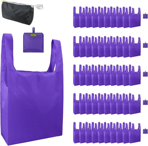 Vista 62 de BeeGreen Bolsas de comestibles reutilizables de Navidad con bolsa de almacenamiento con cremallera, paquete de 10 bolsas de compras reutilizables a