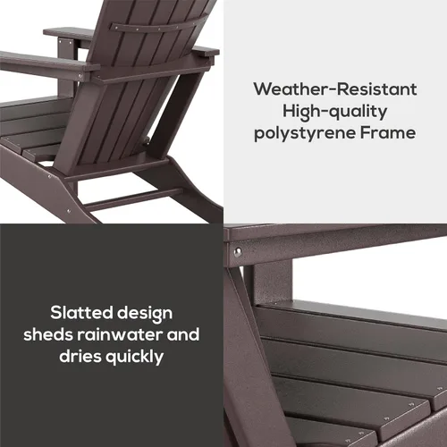 Vista 5 de WestinTrends Dylan - Silla Adirondack para exteriores (juego de 2), color blanco