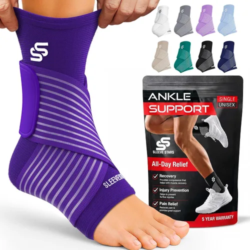 Vista 13 de Tobillera Sleeve Stars para mujeres y hombres, tobillera para esguince de tobillo, manga de compresión para alivio de la fascitis plantar, soporte