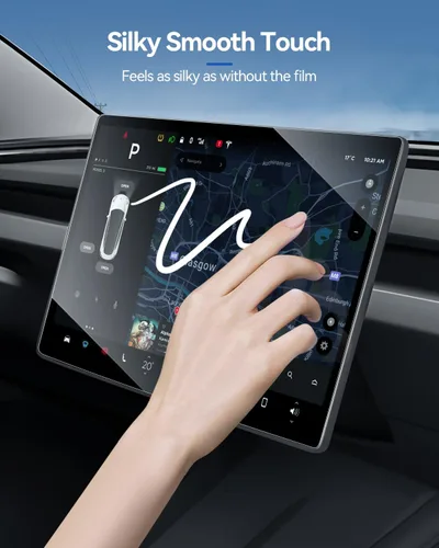 Vista 6 de Paquete de 2 protectores de pantalla AR modelo 3 para Tesla Model 3 2024 2025, accesorios de 15 pulgadas, control central antirreflectante