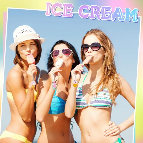 Vista 6 de Sasylvia 36 llaveros de helado para fiestas, regalos a granel, conos dulces, decoraciones de fiesta de cumpleaños para mujeres y hombres, accesorios