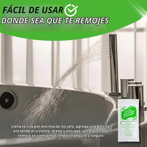 Vista 4 de Oh Yuk Limpiador concentrado de bañera Jetted - 2 bolsas de viaje de un solo uso