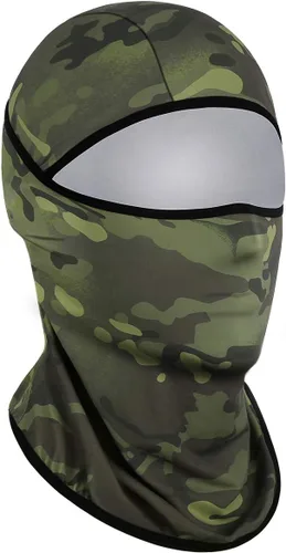 Vista 18 de Achiou - Pasamontañas con Máscara Facial, Máscara de Esquí para Hombres y Mujeres de Fútbol, Ligera Sheisty, Ninja Sheisty Capucha Solar UV