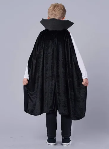 Vista 2 de IKALI Disfraz de vampiro para niños y niñas, Drácula de Halloween con capa