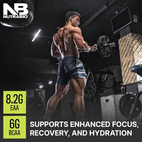 Vista 9 de NutraBio Alpha EAA - Aminoácidos de Todo el Día para el Crecimiento Muscular e Hidratación - Aminoácidos Esenciales con Nootrópicos y Adaptógenos