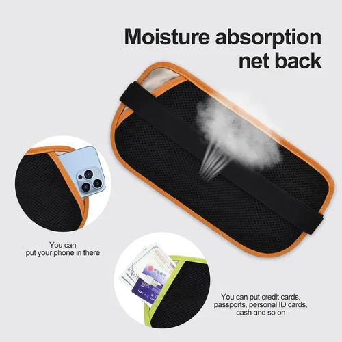 Vista 151 de DAITET Cinturón de dinero, soporte para pasaporte, cartera de viaje oculta segura con bloqueo RFID, riñonera encubierta (negro), Negro, Rfid