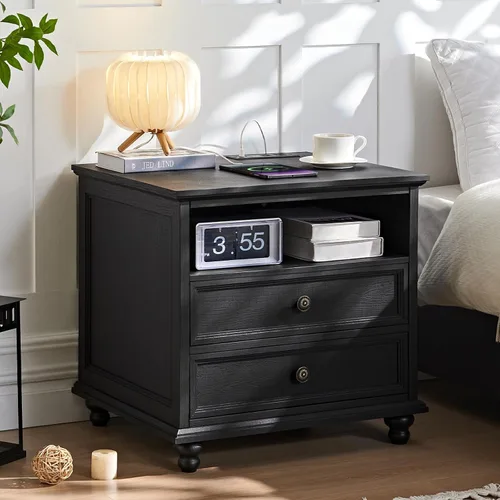 Vista 31 de Joaxswe Cómoda rústica de 4 cajones para dormitorio, cómoda rústica de 37 pulgadas de alto con 4 pies de madera maciza, organizador de armario