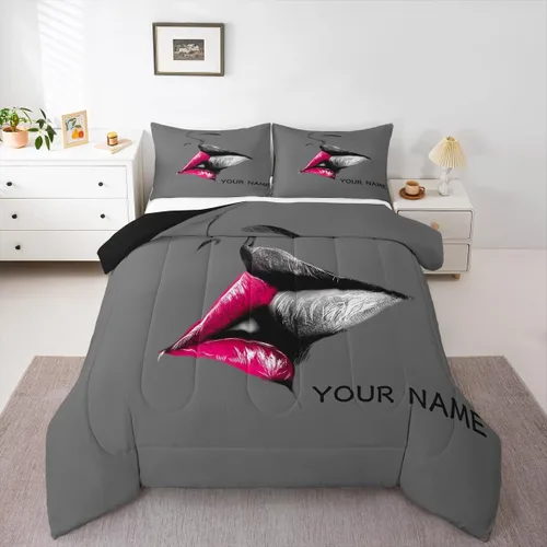 Vista 14 de Juego de ropa de cama personalizado con lentejuelas negras y doradas, tamaño individual, edredón de corazón dorado con purpurina para mujeres