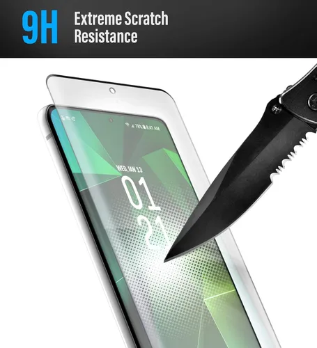 Vista 6 de magglass Protector de pantalla de vidrio templado Ultra para Samsung Galaxy S21 Ultra, sin burbujas, protector de pantalla transparente UHD
