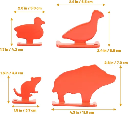 Vista 6 de Specialty Tools - 4 piezas de silueta de acero inoxidable, mini figuras de metal de cerdo, pato, ratón, letreros de mesa para ejercicio, hogar