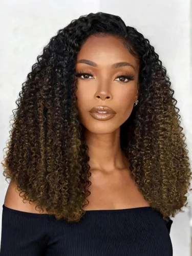 Vista 16 de Pelucas de cabello humano Bob de Beauty Forever, rubia con raíces marrones, parte lateral, corte recto, 7x5 encaje HD, adiós a los nudos, peluca Bob