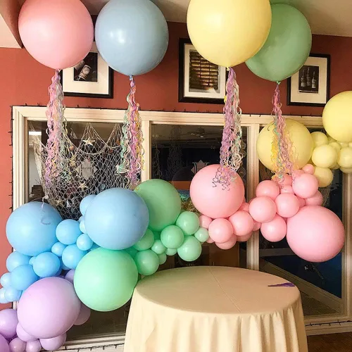 Vista 6 de Globos gigantes de látex de 36 pulgadas, globos de arcoíris lavanda pastel de Neo LOONS para cumpleaños, bodas, recepciones, festivales, decoración