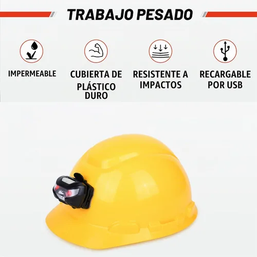 Vista 5 de Luz Recargable para Casco - Linterna Frontal para Mantener las Manos Libres, Linternas Frontales para Cabeza y Linterna LED Frontal, Lámpara