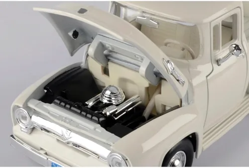 Vista 6 de Motor Max 1956 Ford F-100 Pick Up, blanco 73235AC - Coche de juguete a escala 1/24 fundido a presión