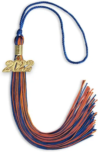 Vista 323 de Endea Graduation - Borla de doble color mixto con fecha dorada (negro/dorado antiguo, 2021)