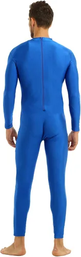Vista 5 de FEESHOW Traje de leotardo de una pieza con cremallera y cuello alto para hombre