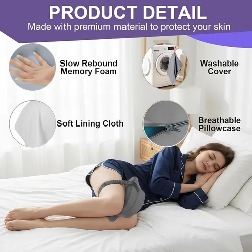 Vista 4 de Almohadas de alineación para dormir de lado, almohada de alineación de cadera, almohada de rodilla para dormir de lado, almohadas de piernas