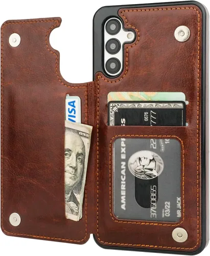 Vista 29 de ONETOP - Funda tipo cartera para Samsung Galaxy S22 con tarjetero, color negro Kickstand,ID/Cash Holder,Case Wallet with Card Slots,Double