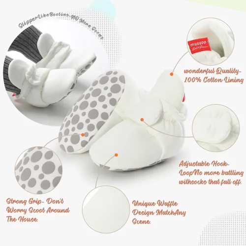 Vista 74 de Botines de forro polar para bebés, niños y niñas, pantuflas antideslizantes con agarre suave, zapatos de calcetín para recién nacidos, cuna