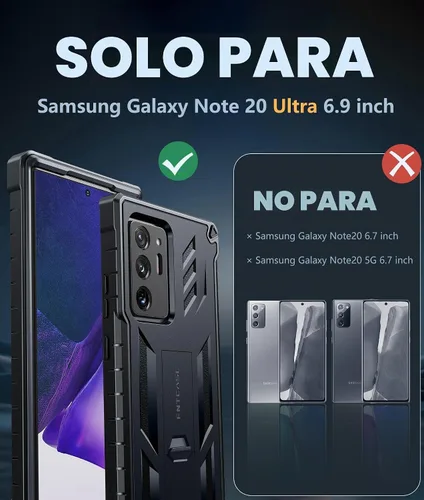 Vista 2 de FNTCASE Funda para Samsung Galaxy Note 20 Ultra: [Protector de pantalla y soporte integrados] [Protección contra caídas de grado militar] Protección