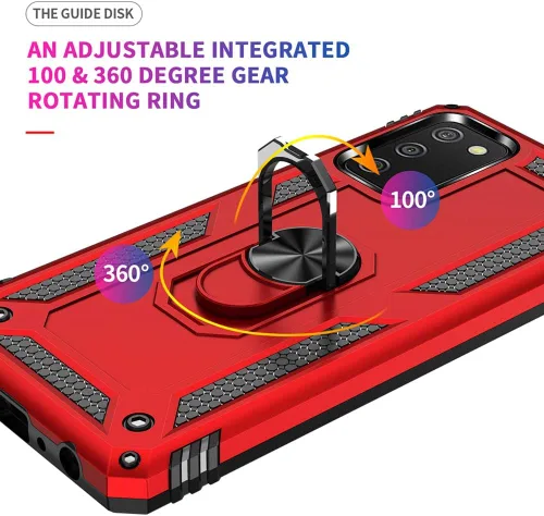 Vista 3 de Funda para Samsung A02S, con protector de pantalla, grado militar, 16 pies, probada contra caídas con soporte magnético, funda protectora