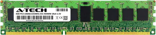 Vista 4 de A-Tech 4GB DDR3 1333MHz PC3-10600R ECC RDIMM 1Rx4 Rango único 1.5V Registrado DIMM 240-Pin Módulo de actualización de memoria RAM de servidor