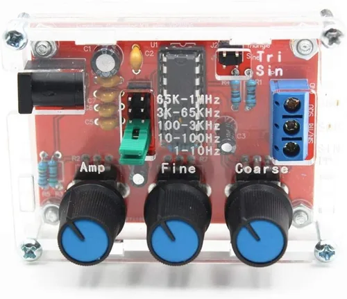 Vista 2 de XR2206 HighAccuracyFunction Generador Módulo generador Kit de bricolaje, generador de forma de onda de frecuencia ajustable sinusoidal, triangular