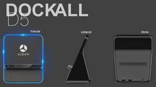 Vista 2 de Azpen - Base de audio de carga inalámbrica con altavoces Bluetooth duales de 8 vatios, micrófono mejorado para llamadas manos libres, cargador