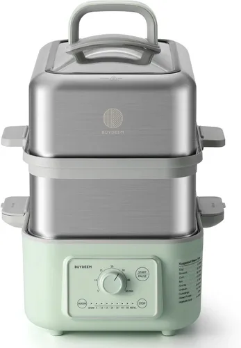 Vista 10 de BUYDEEM G52 - Vaporizador Eléctrico de Alimentos de 5.3 Cuartos de Galón para 2-4 Porciones, Vaporizador de Verduras para Cocinar, Mantiene Caliente
