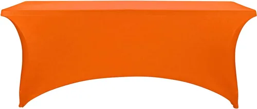 Vista 2 de Mantel FELIZEST de elastano para mesas de 1,8 metros / 1,2 metros, mantel rectangular elástico para mesa plegable Naranja