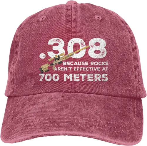Vista 5 de Funny Hat 308 Because Rocks Not Effective at 700 Meters Hat Women Dad Hats Fashion Hats